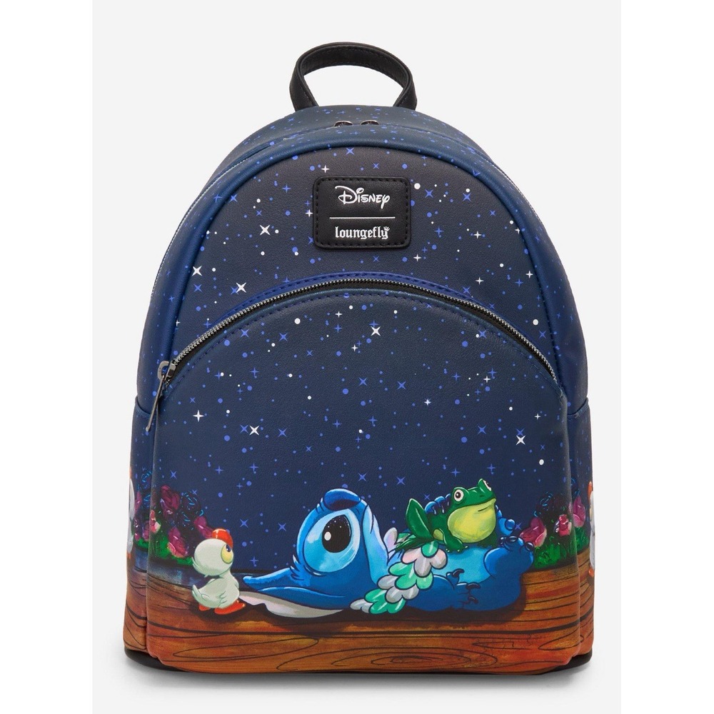 NWT Loungefly Stitch Stargazing Mini Backpack Duck/Frog Friends Stars Sky